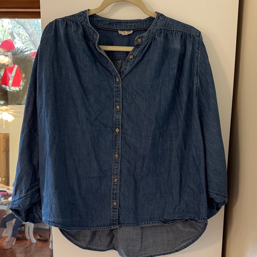 Anthropologie Pilcro Blue Denim Button-Up Shirt
